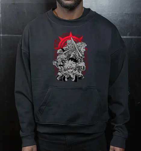 cleaner squad  - anime, manga, gachiakuta, art, cool, cleaner, hiphop, punk, japanese, japan art - Cropped Sweatshirt