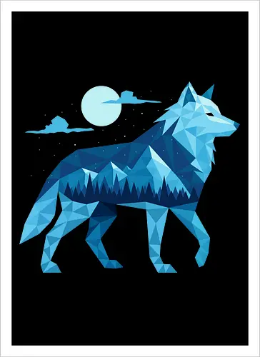 Geometric Arctic Wolf