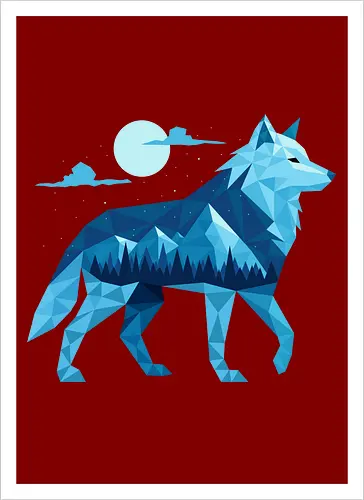 Geometric Arctic Wolf
