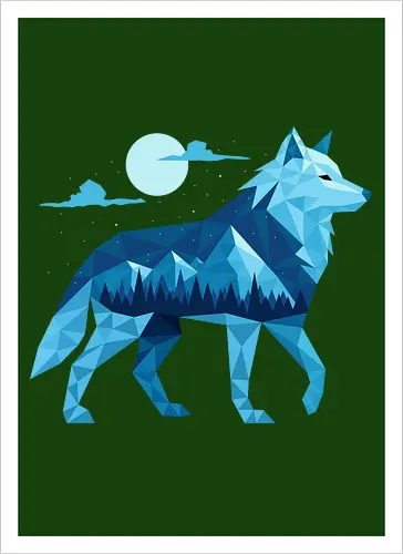 Geometric Arctic Wolf
