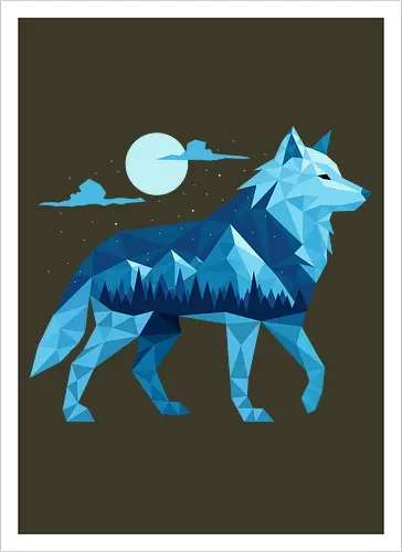 Geometric Arctic Wolf