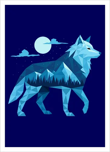 Geometric Arctic Wolf