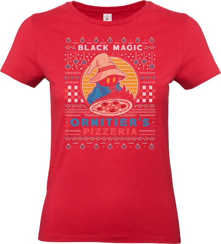 Ornitier Pizzeria Ugly Sweater - final, vivi ornitier, black mage, ugly christmas sweater, fantasy, video game, gaming, gamer, ugly christmas sweater, christmas, xmas - Standard T-Shirt (Frauen)