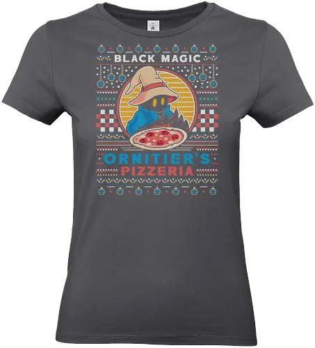 Ornitier Pizzeria Ugly Sweater - final, vivi ornitier, black mage, ugly christmas sweater, fantasy, video game, gaming, gamer, ugly christmas sweater, christmas, xmas - Standard T-Shirt (Frauen)