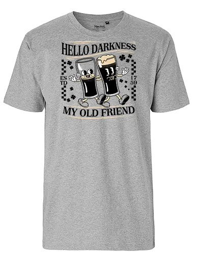 Hello Darkness My Old Friend - Hello Darkness My Old Friend, beer lover, beer, lager, gift dad, clover, Irish, st Patrick's day, paddy's day, Ireland, funny - Fairtrade T-Shirt