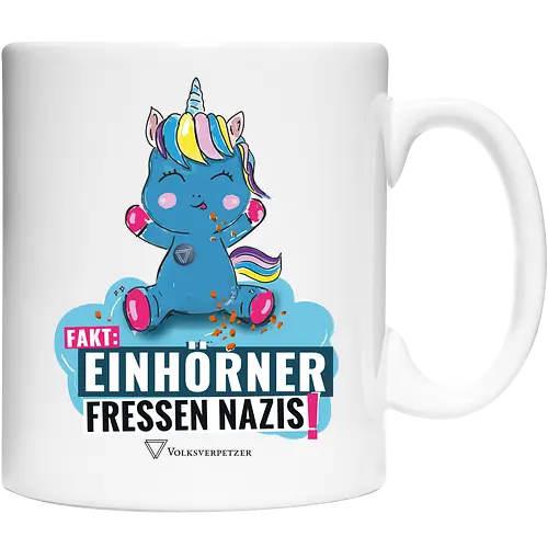 Einhorn - schwarz - Keramiktasse