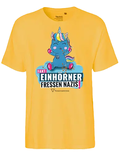 Einhorn - schwarz - Fairtrade T-Shirt