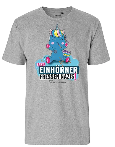 Einhorn - schwarz - Fairtrade T-Shirt