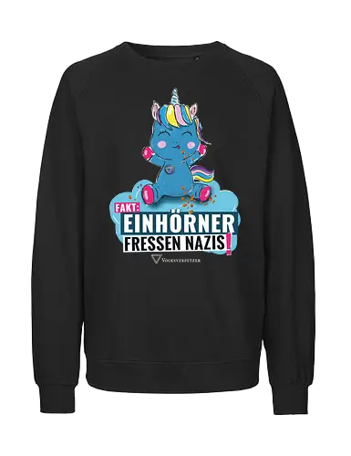 Einhorn - weiß - Fairtrade Sweatshirt