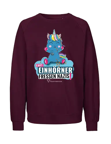 Einhorn - weiß - Fairtrade Sweatshirt
