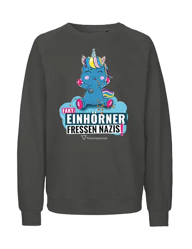 Einhorn - weiß - Fairtrade Sweatshirt