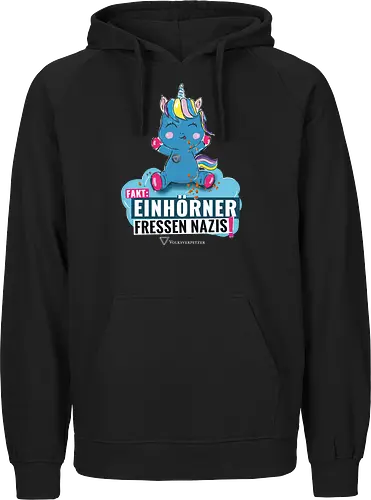 Einhorn - weiß - Fairtrade Hoodie