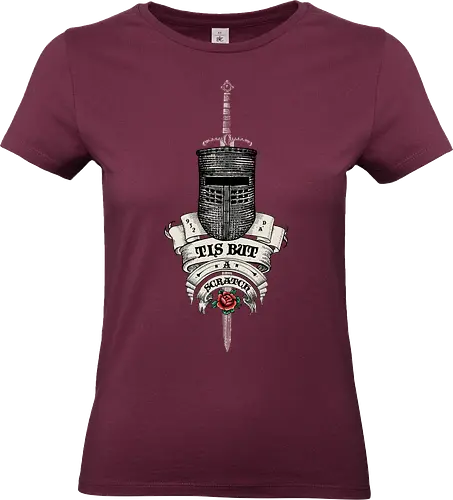 Tis but a scratch Ye Olde English - monty python and the holy grail, holy grail, black knight, Cleese, King Arthur, olde, England, medieval, Monty Python, rose, tattoo - Standard T-Shirt (Frauen)