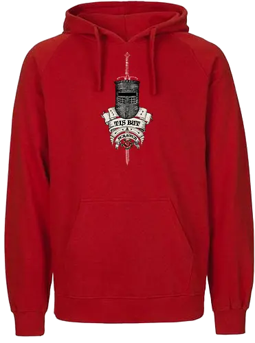 Tis but a scratch Ye Olde English - monty python and the holy grail, holy grail, black knight, Cleese, King Arthur, olde, England, medieval, Monty Python, rose, tattoo - Fairtrade Hoodie