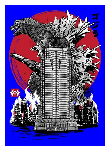 Classic kaiju attack on Nakatomi plaza