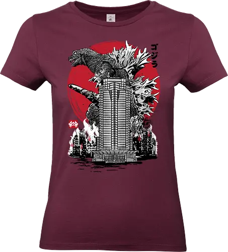 Classic kaiju attack on Nakatomi plaza - retro, vintage, logo, action movies, japanese art, monsters, nakatomi, 80s, 90s - Standard T-Shirt (Frauen)