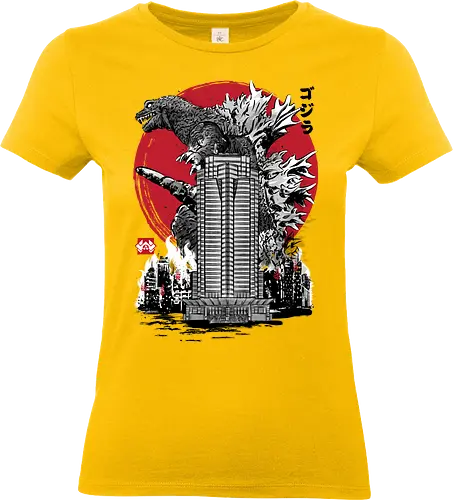 Classic kaiju attack on Nakatomi plaza - retro, vintage, logo, action movies, japanese art, monsters, nakatomi, 80s, 90s - Standard T-Shirt (Frauen)