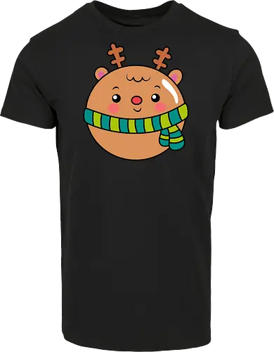 Cute Round Deer in Scarf 