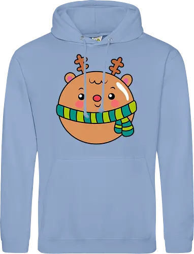 Cute Round Deer in Scarf 