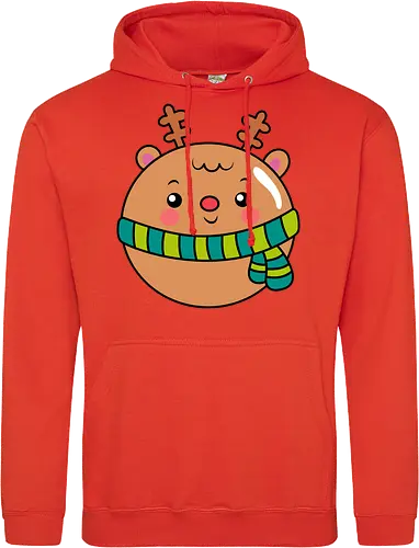 Cute Round Deer in Scarf 