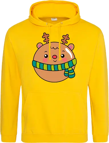 Cute Round Deer in Scarf 