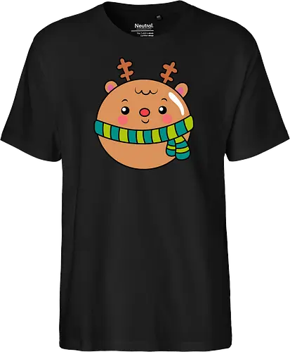 Cute Round Deer in Scarf 