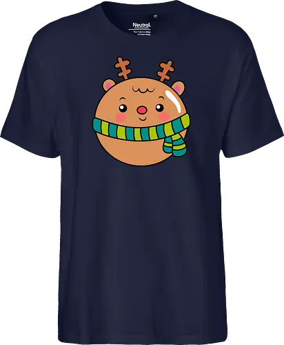 Cute Round Deer in Scarf 