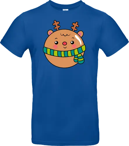 Cute Round Deer in Scarf 