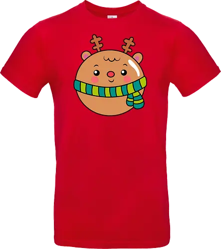 Cute Round Deer in Scarf 