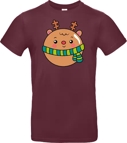 Cute Round Deer in Scarf 