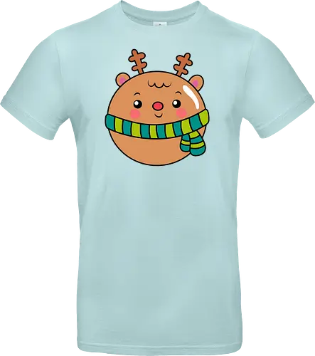 Cute Round Deer in Scarf 