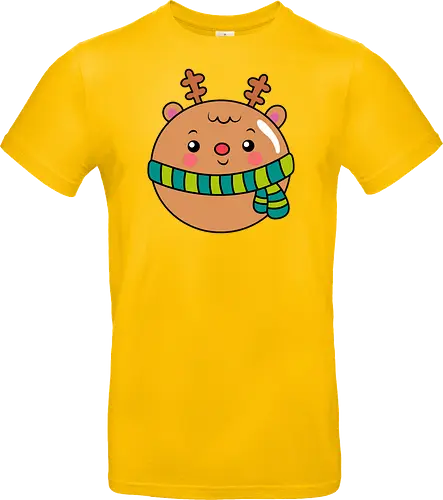 Cute Round Deer in Scarf 