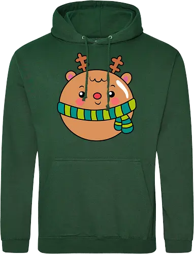 Cute Round Deer in Scarf 