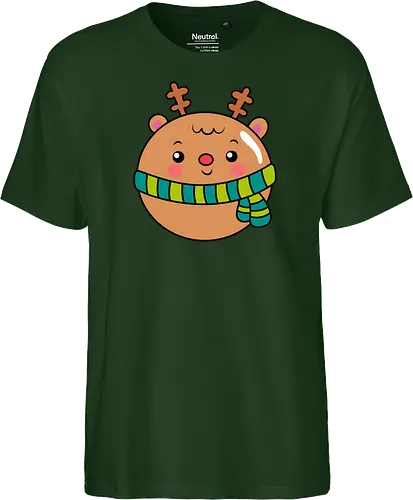 Cute Round Deer in Scarf 