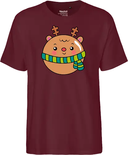 Cute Round Deer in Scarf 