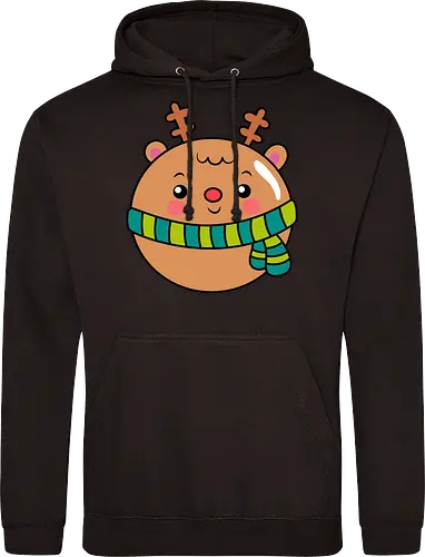 Cute Round Deer in Scarf 