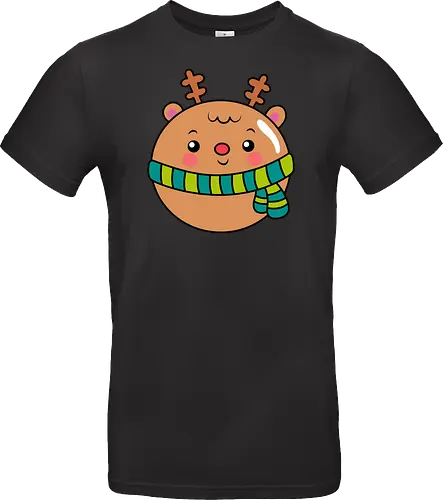 Cute Round Deer in Scarf 