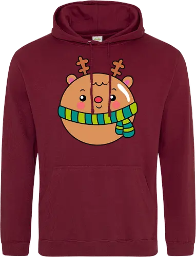 Cute Round Deer in Scarf 