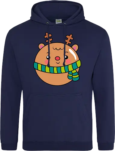 Cute Round Deer in Scarf 