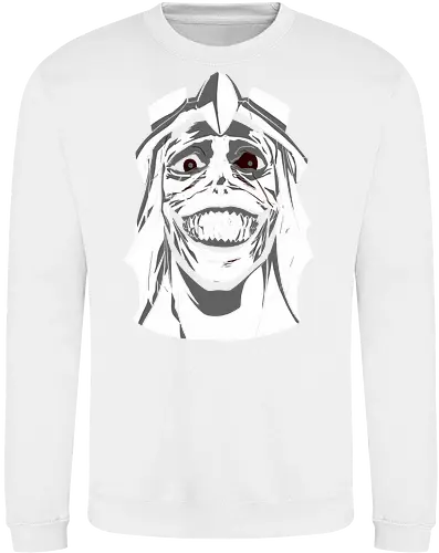  Smiling Statue of Fear - Solo Leveling, God Statue, D-Rank Dungeon, manhwa, anime, fear, sinister smile, haunting, Jinwoo, antagonist, fan art, t-shirt design, art print, cool graphic, dark fantasy, iconic monster - Sweatshirt