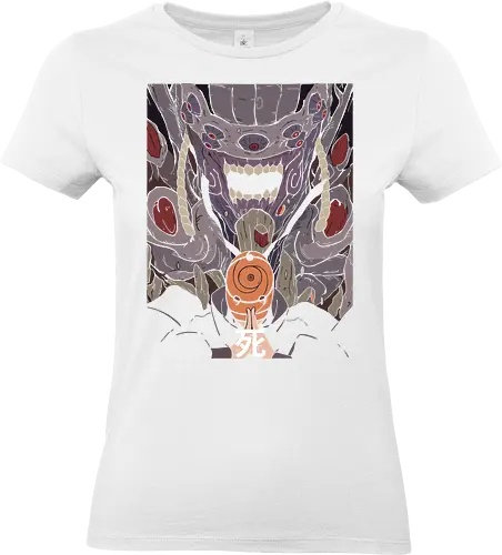  The Ten-Tails Jinchuriki - Obito Uchiha, Ten-Tails Jinchuriki, Naruto Shippuden, Akatsuki, Ten-Tails, Juubi, anime, manga, fan art, t-shirt design, art print, cool anime villain, geek art, iconic mask, Madara, Death kanji, Fourth Great Ninja War. - Standard T-Shirt (Frauen)