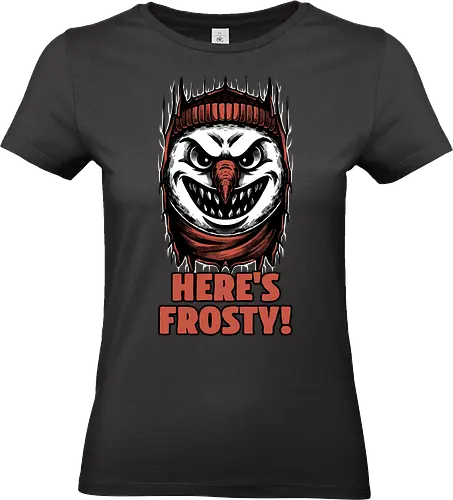 Snowman Horror Door Movie - Winter, Cold, Frosty, Snowman, Frost, Holiday, Holidays, Christmas, Christmas Vacation, Movie, Classic Horror, Horror, Horror Movie, Classic, Snow, Creepy, Creepymas, Spooky, Spooky Season, Spookmas, Spooky Cute, Smile - Standard T-Shirt (Frauen)