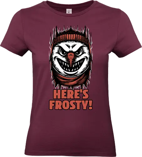 Snowman Horror Door Movie - Winter, Cold, Frosty, Snowman, Frost, Holiday, Holidays, Christmas, Christmas Vacation, Movie, Classic Horror, Horror, Horror Movie, Classic, Snow, Creepy, Creepymas, Spooky, Spooky Season, Spookmas, Spooky Cute, Smile - Standard T-Shirt (Frauen)