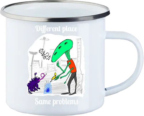 Different place, same problems, weiße Schrift