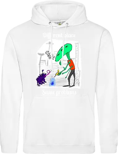 Different place, same problems, weiße Schrift