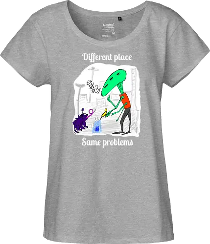 Different place, same problems, weiße Schrift