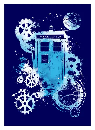 Time and space machine - Doctor, dr who, tardis, TV, TV show, pop culture, scifi - Kunstdruck