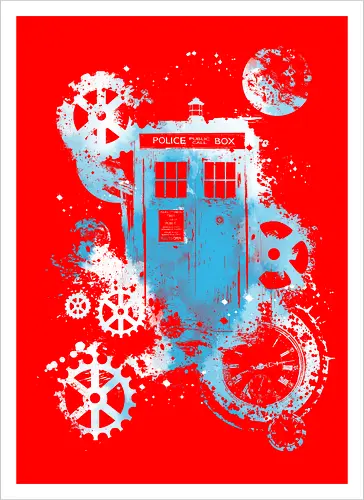 Time and space machine - Doctor, dr who, tardis, TV, TV show, pop culture, scifi - Kunstdruck