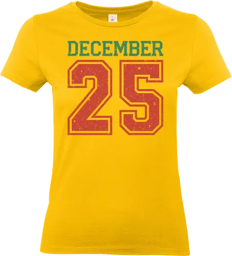  December 25th: Game Day - December 25th, Christmas, vintage sports, collegiate design, distressed graphic, retro holiday, athletic jersey, minimalist Christmas, festive apparel, t-shirt design, art print, holiday numbers, Christmas countdown - Standard T-Shirt (Frauen)