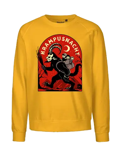 Krampusnacht - krampus, christmas, creepy, demon, devil, goat, goth, horror, krampusnacht, monster, merry christmas, scary, xmas, yule, yuletide - Fairtrade Sweatshirt